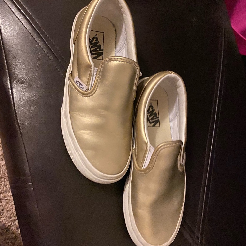 slip on goldish vans for kids